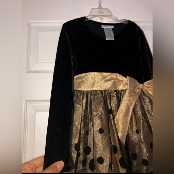 Black and Gold Polka Dot Dress - Picture 5 of 6